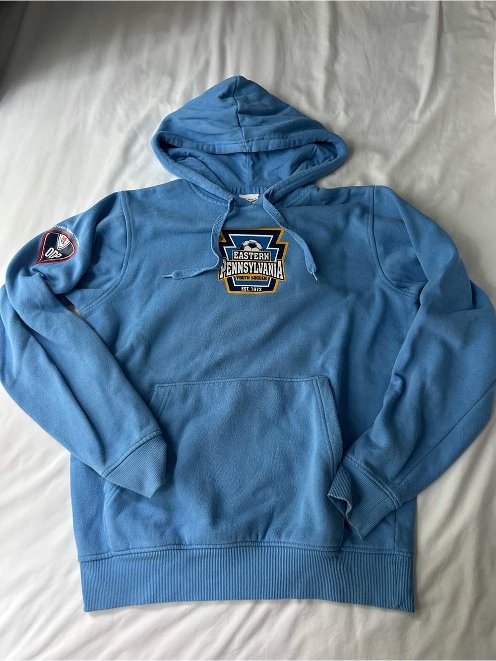 Light blue soccer sweatshirt